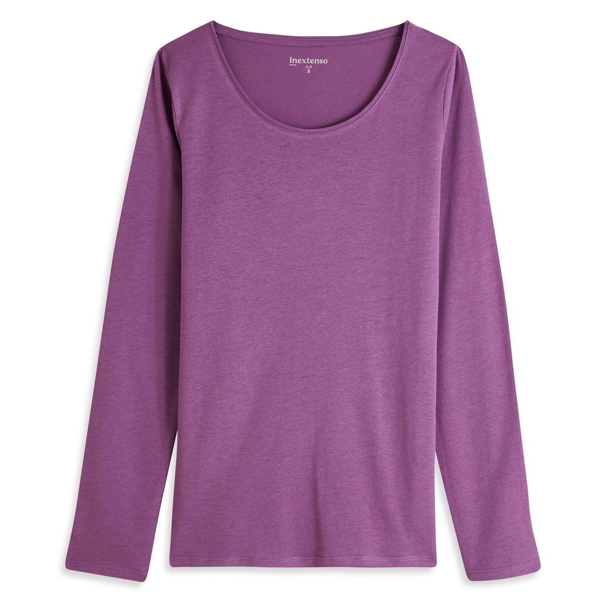 INEXTENSO T-shirt manches longues violet en coton femme