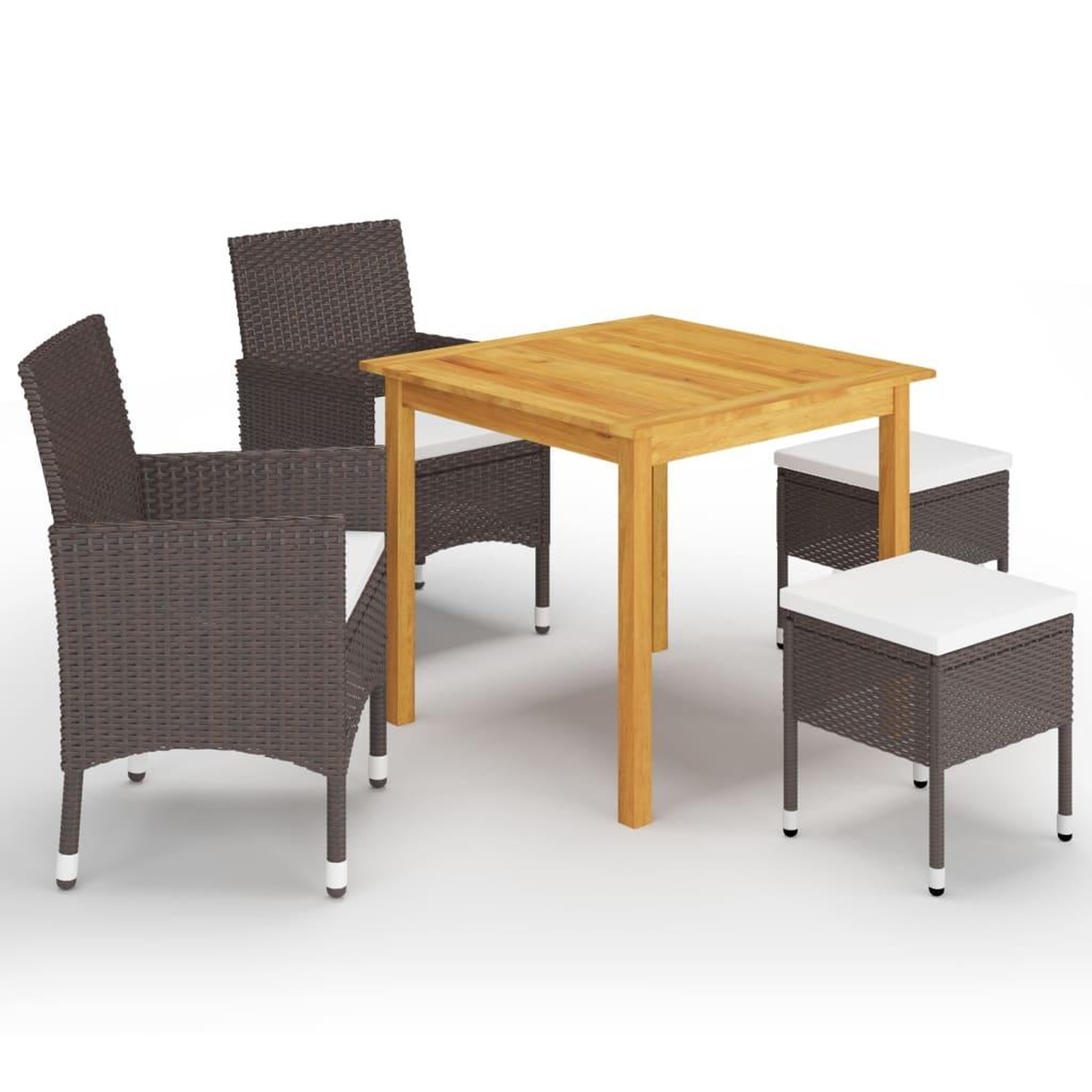 VIDAXL Ensemble a manger de jardin 5 pcs Marron