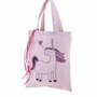 Voir la diapositive 5 : Rayher 2 sacs en coton rose 25 x 20 cm - licorne