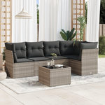 VIDAXL Salon de jardin 6 pcs avec coussins gris clair resine tressee