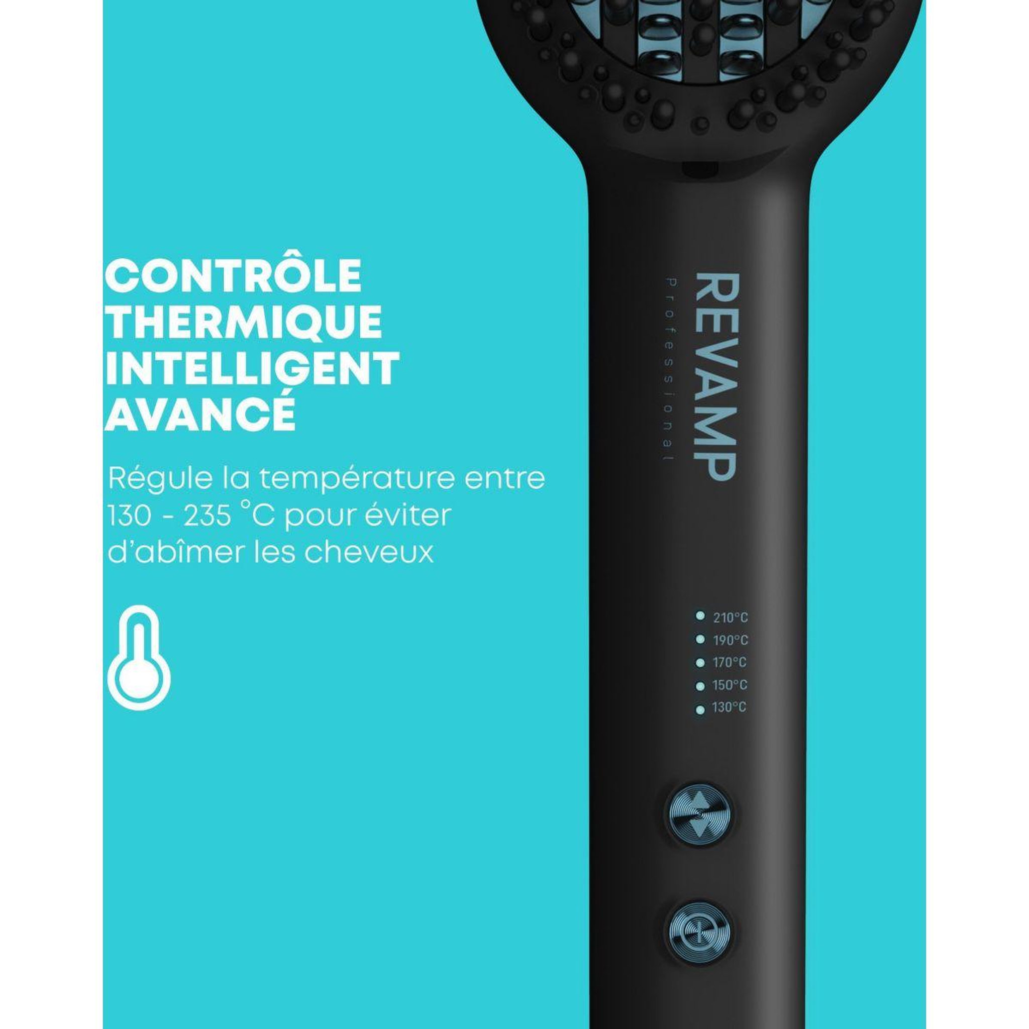 Voir la diapositive 5 : REVAMP Brosse chauffante lissante lissante Deepform Progloss