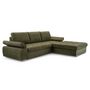 Voir la diapositive 2 : BEST MOBILIER Bianca - canapé d'angle droit 4 places convertible avec coffre en tissu texturé