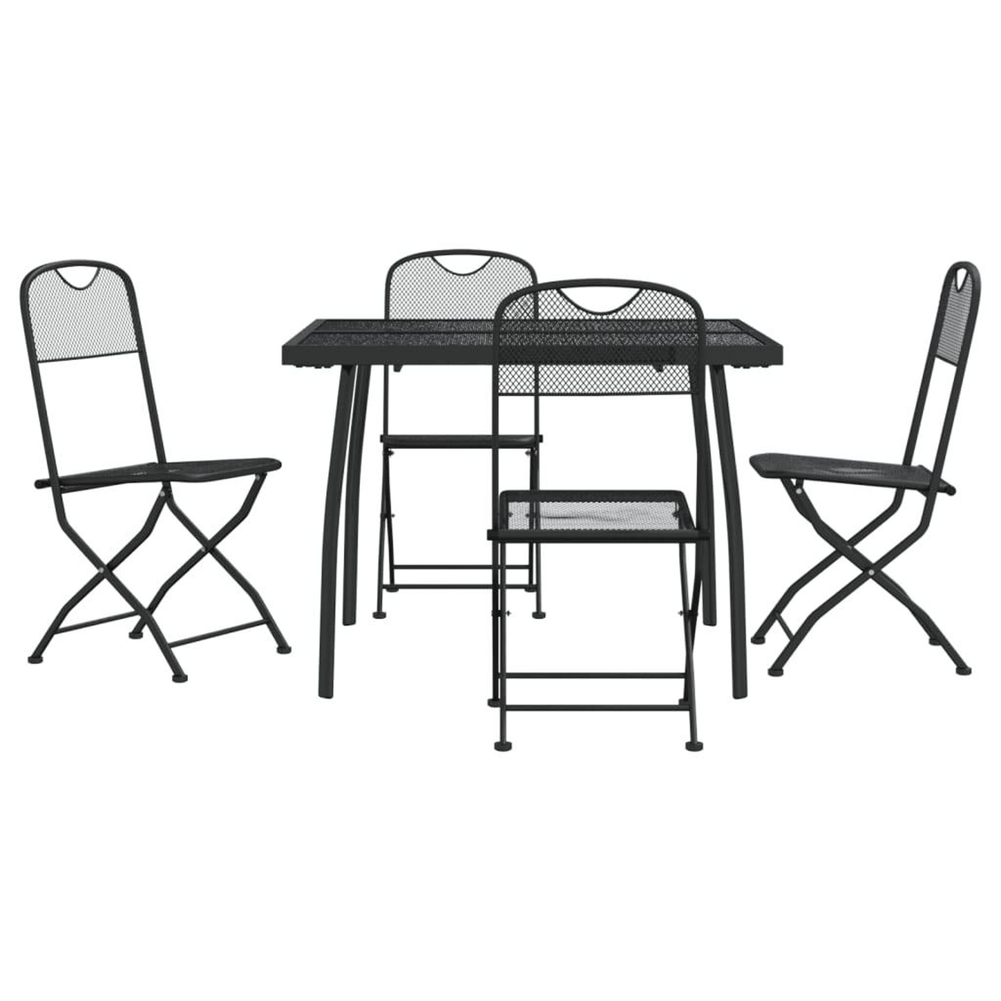 Voir la diapositive 2 : VIDAXL Ensemble a manger de jardin 5 pcs anthracite metal maille