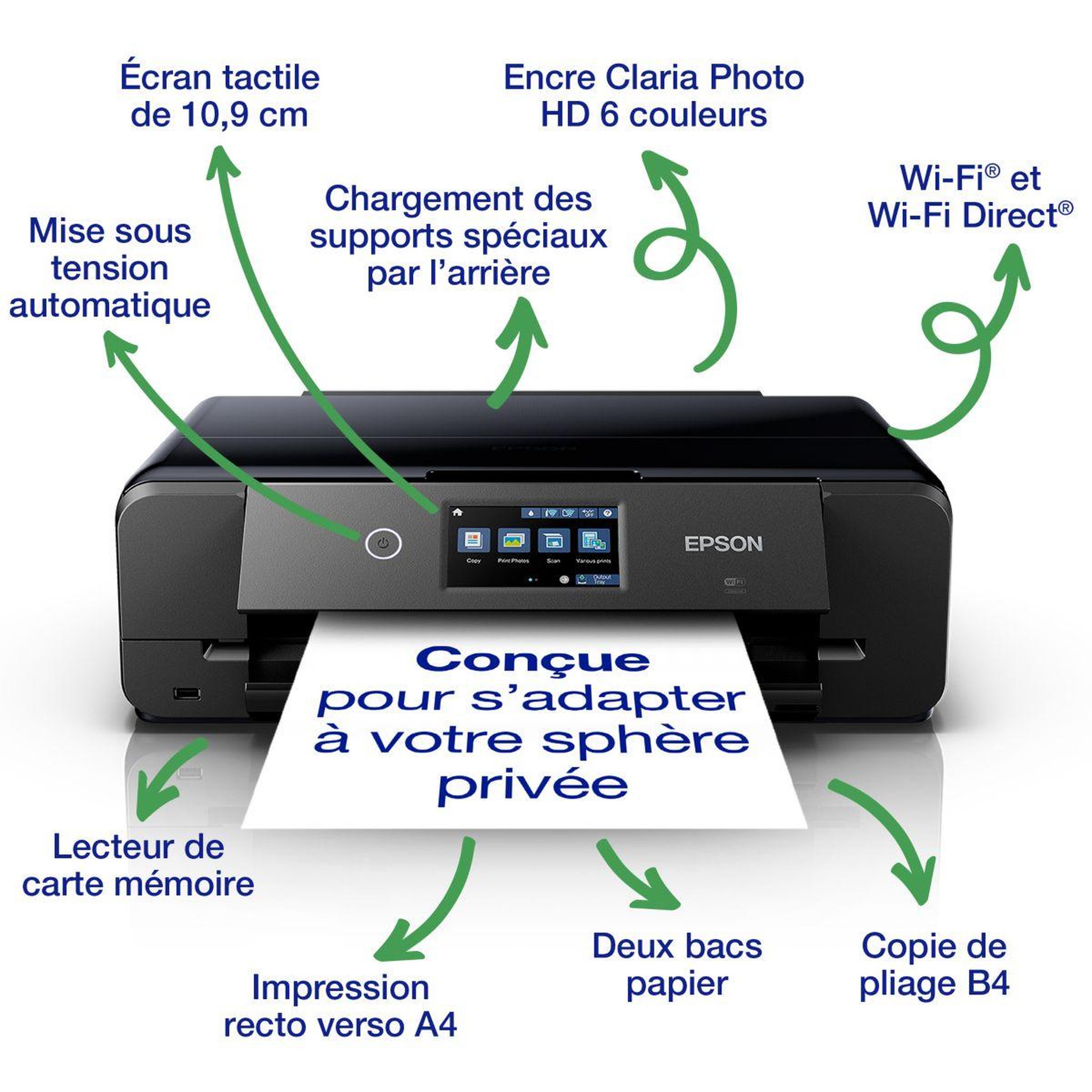 Voir la diapositive 2 : Epson Imprimante jet d'encre expression photo xp-980