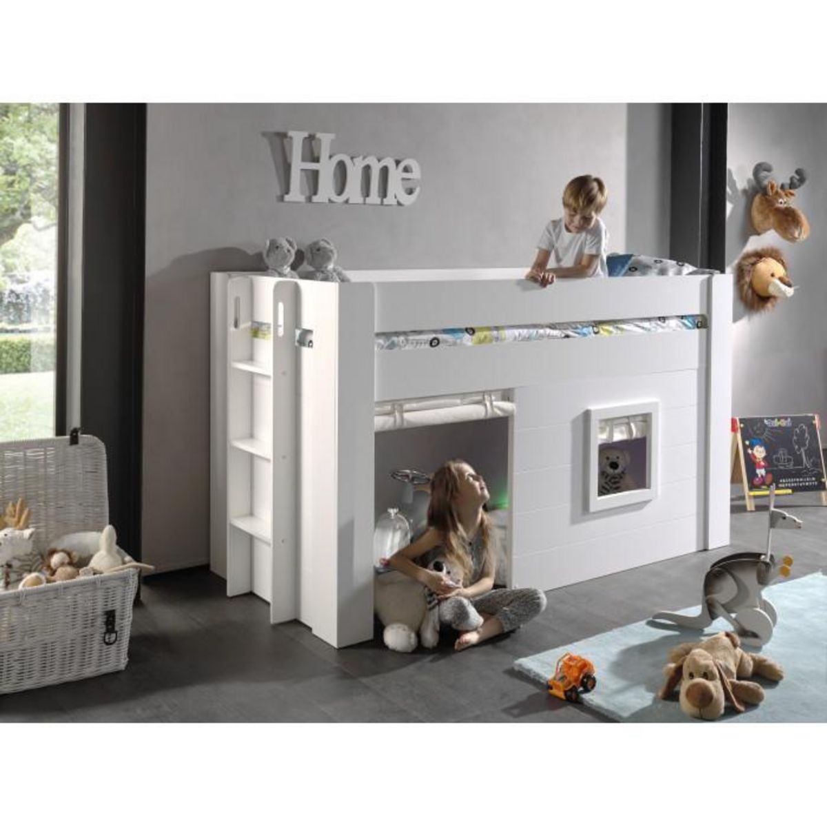 Paris Prix Lit Enfant Cabane  Noah  90x200cm Blanc