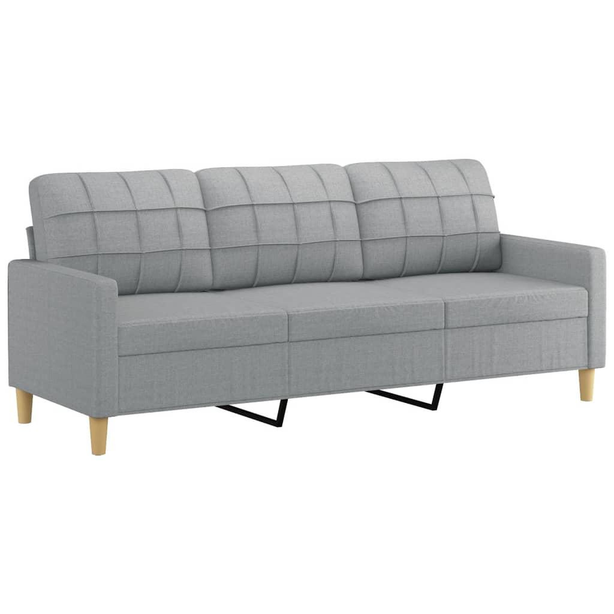Voir la diapositive 5 : VIDAXL Ensemble de canapes 4 pcs coussins gris clair tissu