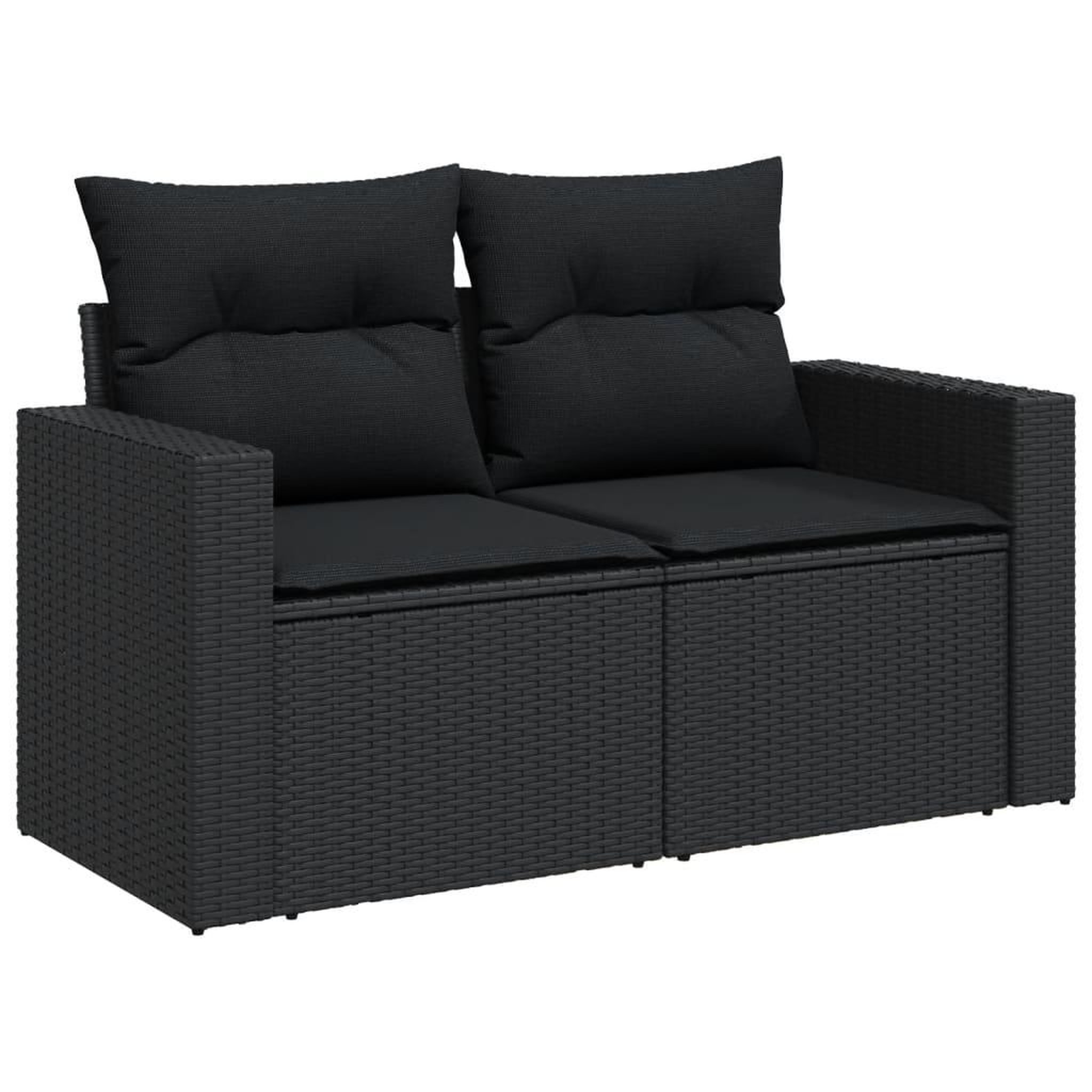 Voir la diapositive 5 : VIDAXL Salon de jardin 7 pcs avec coussins noir resine tressee