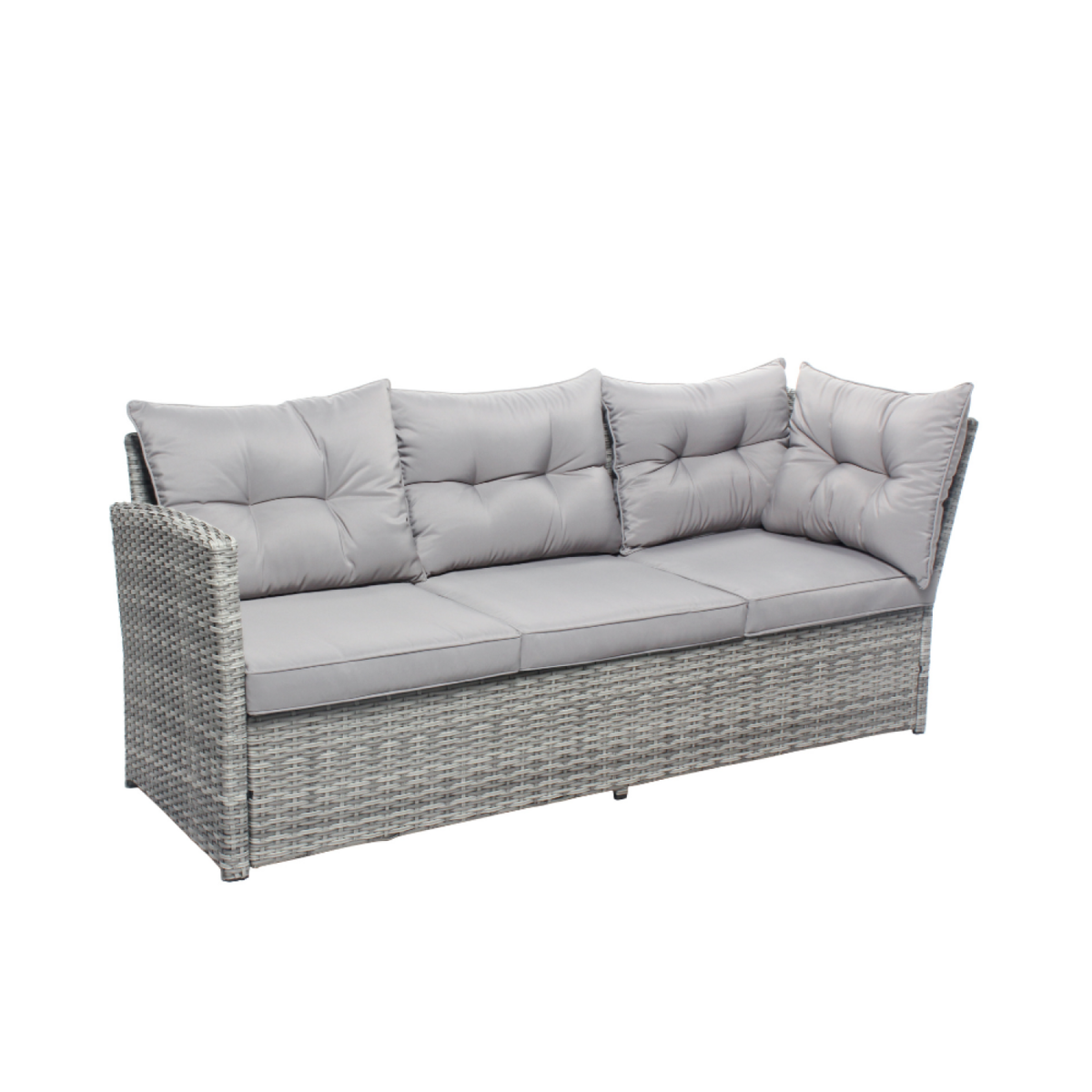 CONCEPT USINE Salon de jardin 6 places gris VIANA