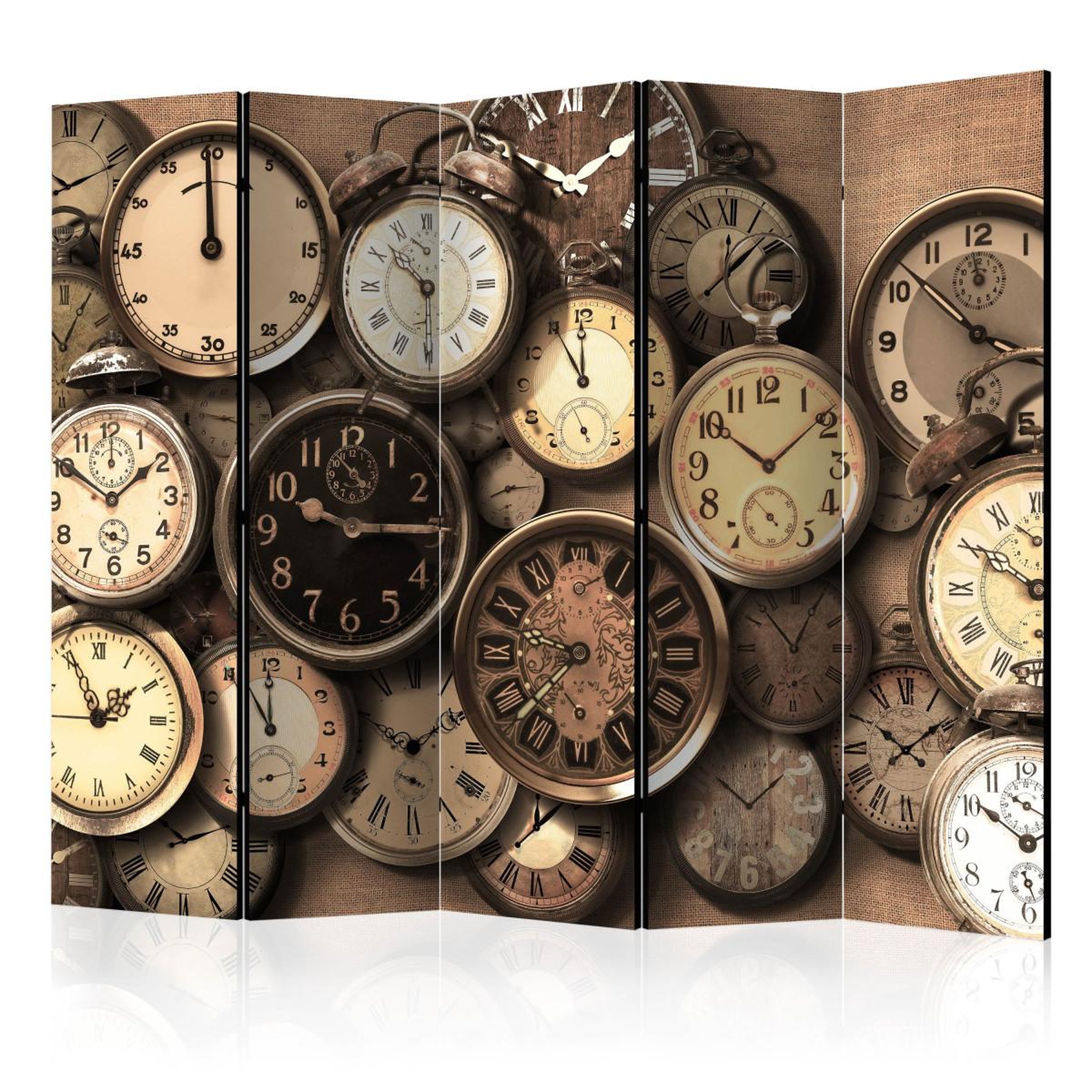 Paris Prix Paravent 5 volets  old clocks  172x225cm