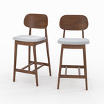 Rendez vous déco Lot de 2 chaises pour îlot central 66 cm en bois et tissu gris-Charlize