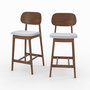Voir la diapositive 1 : Rendez vous déco Lot de 2 chaises pour îlot central 66 cm en bois et tissu gris-Charlize