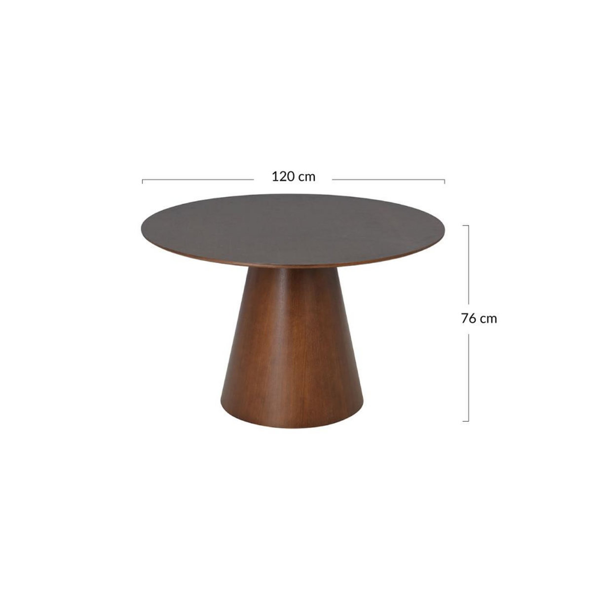 LISA DESIGN Toledo - table à manger ronde - effet bois foncé - 120 cm - 4 à 6 personnes