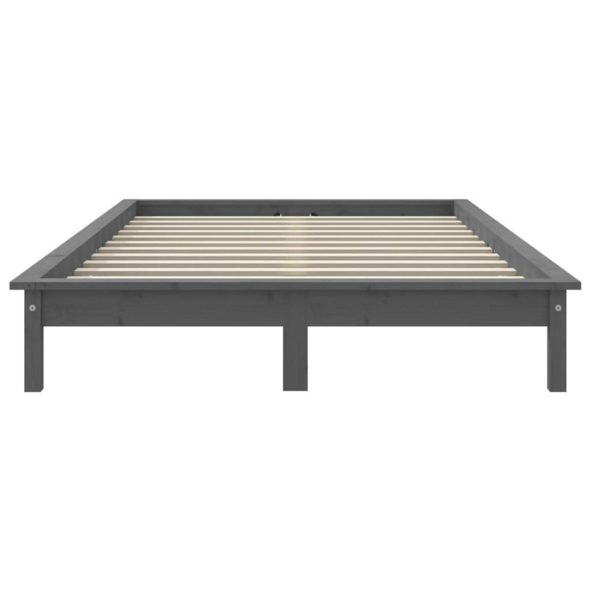VIDAXL Cadre de lit sans matelas gris 140x190 cm bois de pin massif