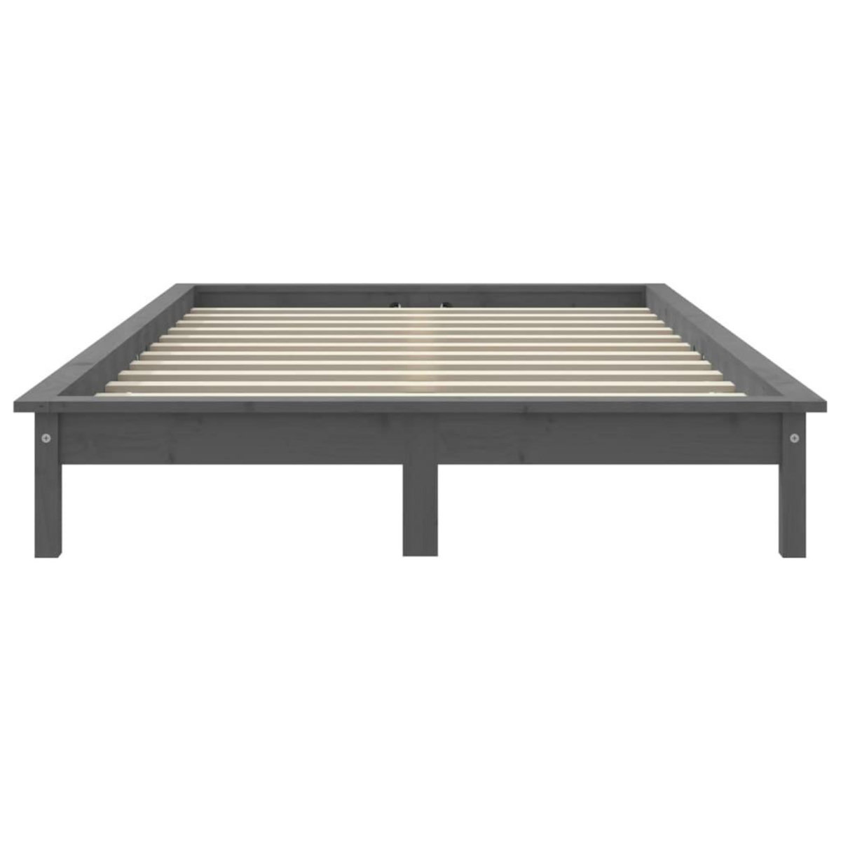 VIDAXL Cadre de lit sans matelas gris 140x190 cm bois de pin massif