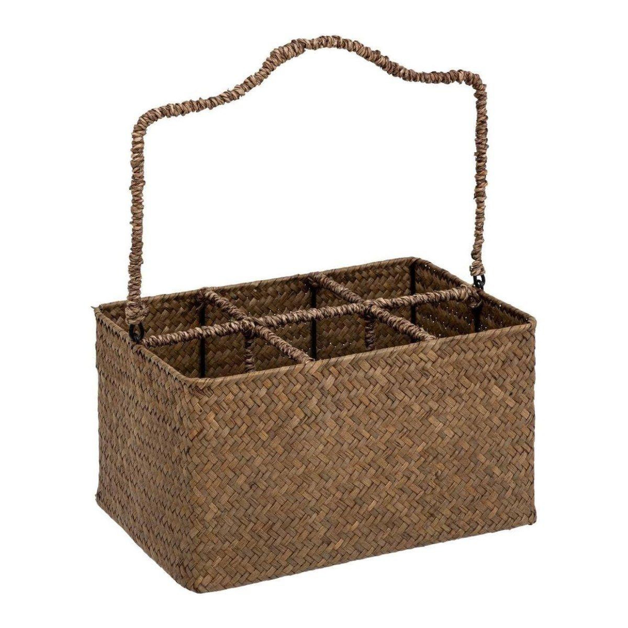 ATMOSPHERA Porte-bouteilles 6 emplacements  floral  37cm marron