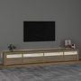 Voir la diapositive 3 : VIDAXL Meuble TV avec lumieres LED Chene sonoma 270x35x40 cm