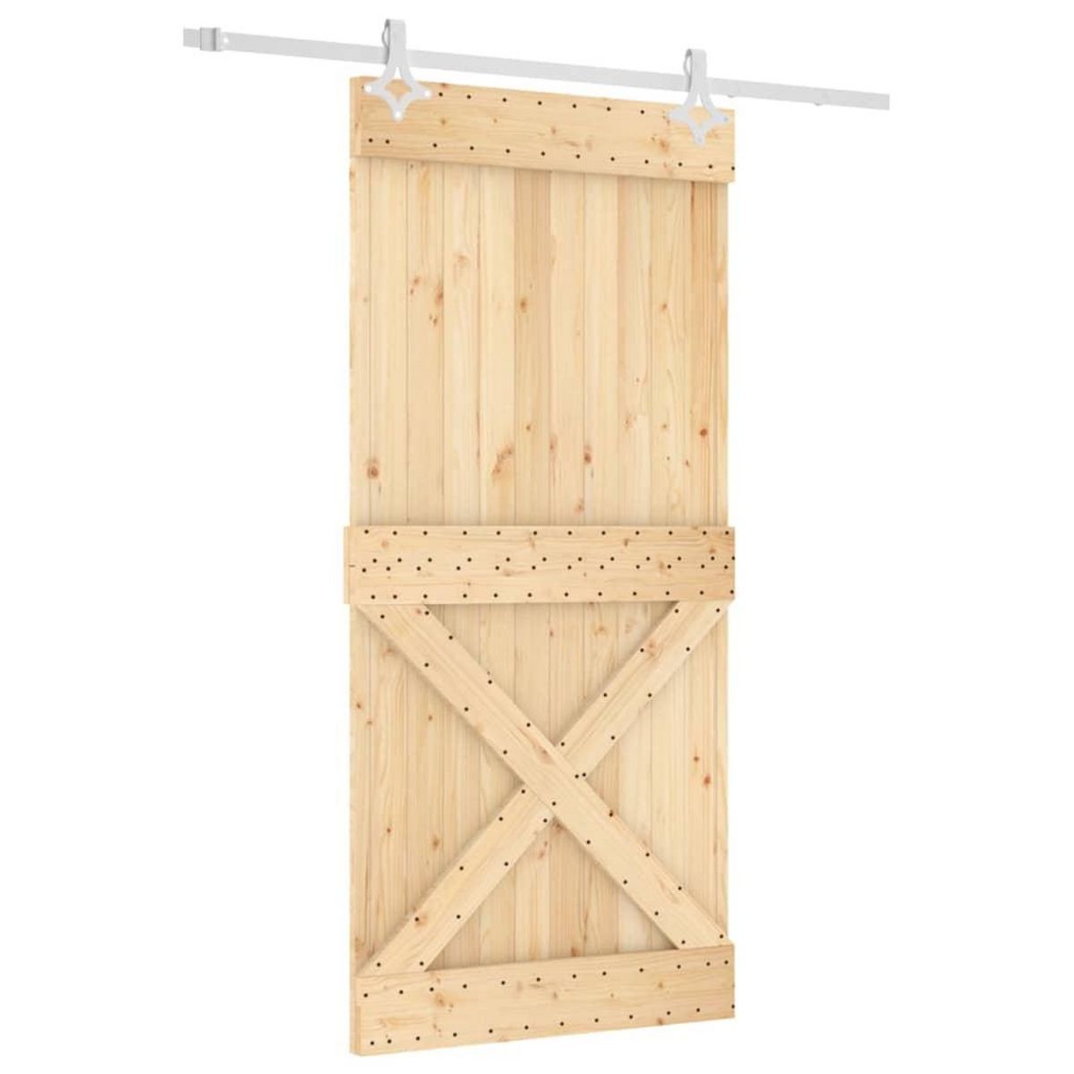 VIDAXL Porte coulissante et kit de quincaillerie 95x210 cm pin massif