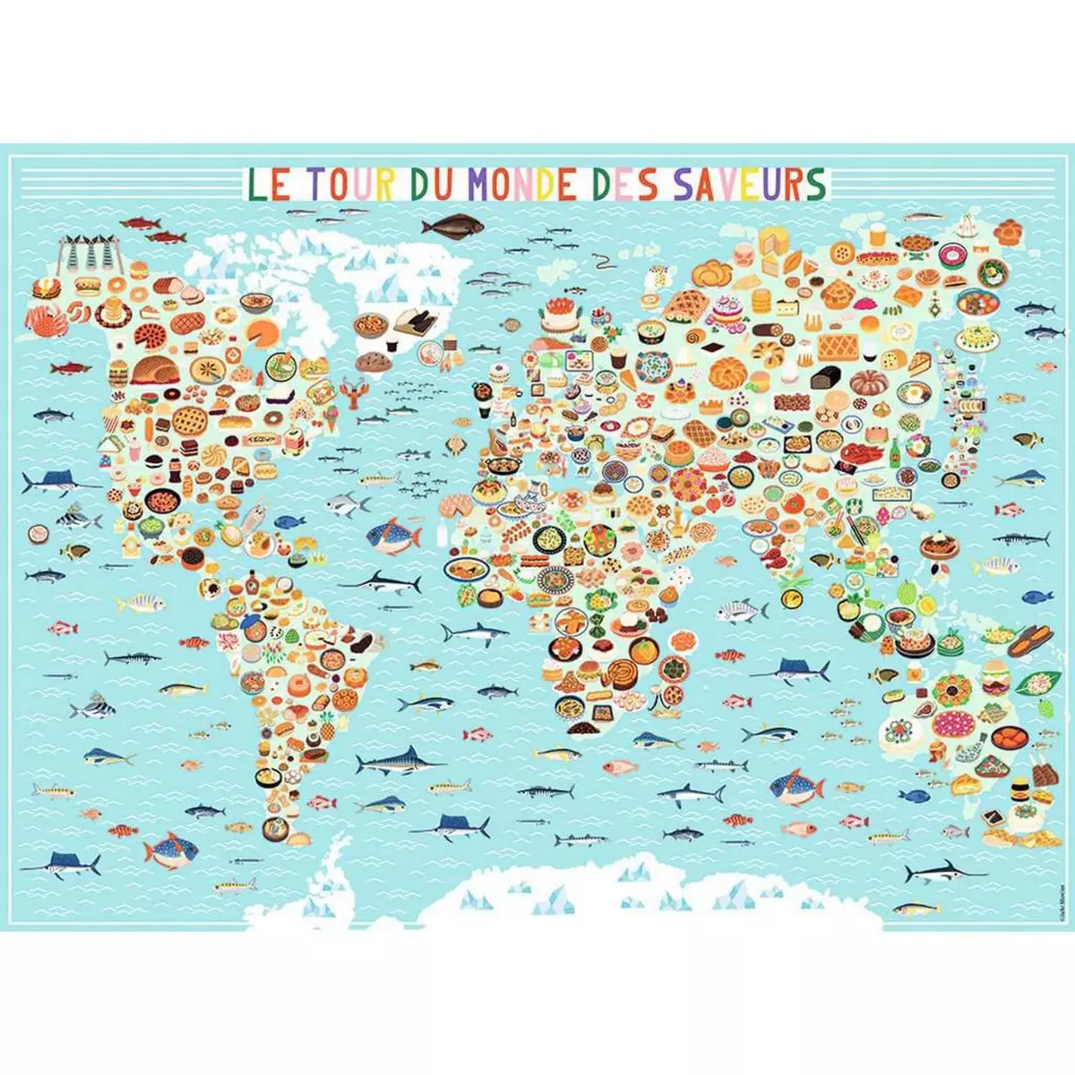 Nathan Puzzle 500 pièces : Le tour du monde des saveurs, Julie Mercier