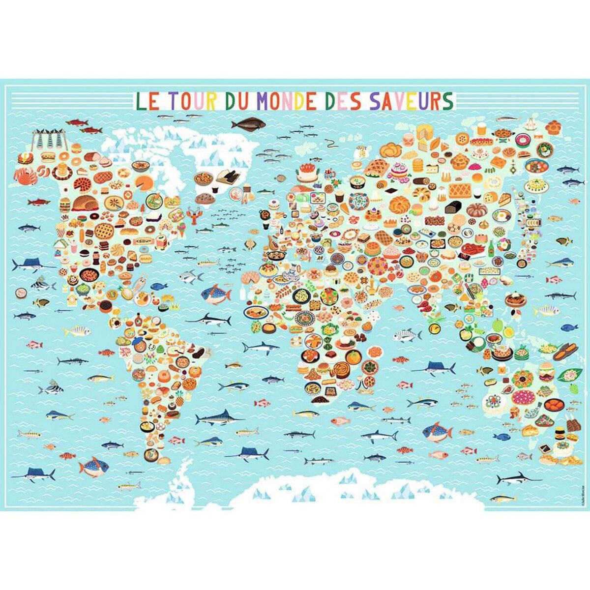 Nathan Puzzle 500 pièces : Le tour du monde des saveurs, Julie Mercier