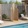 Voir la diapositive 3 : VIDAXL Douche d'exterieur beige 100x100x241,5cm poly rotin bois acacia