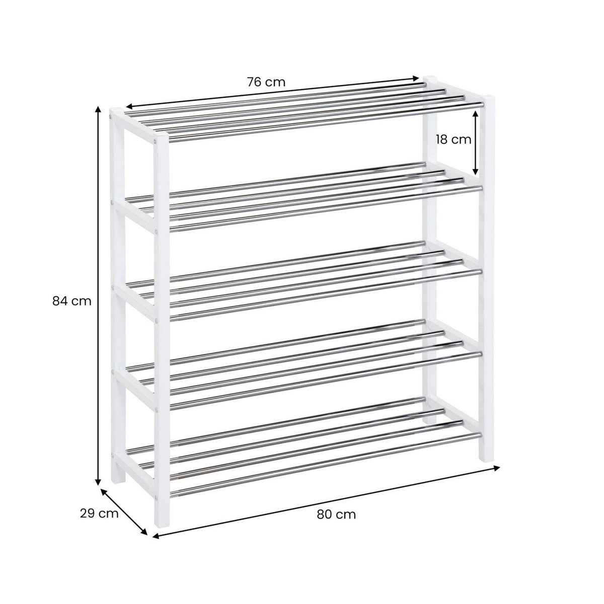 IDIMEX Etagère à chaussures DUBLIN, 5 niveaux
