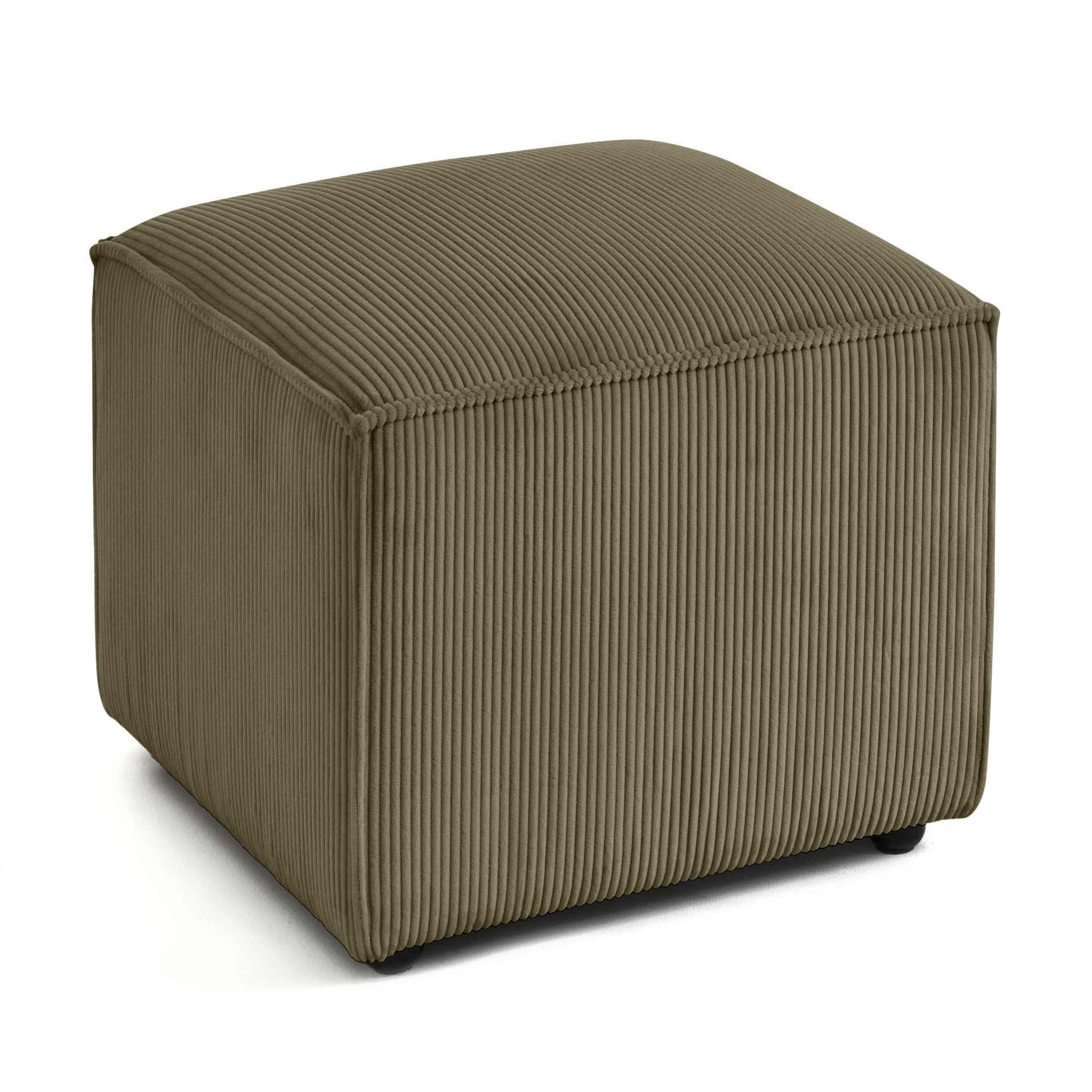 Voir la diapositive 2 : BEST MOBILIER Arty - pouf d'appoint - en velours côtelé