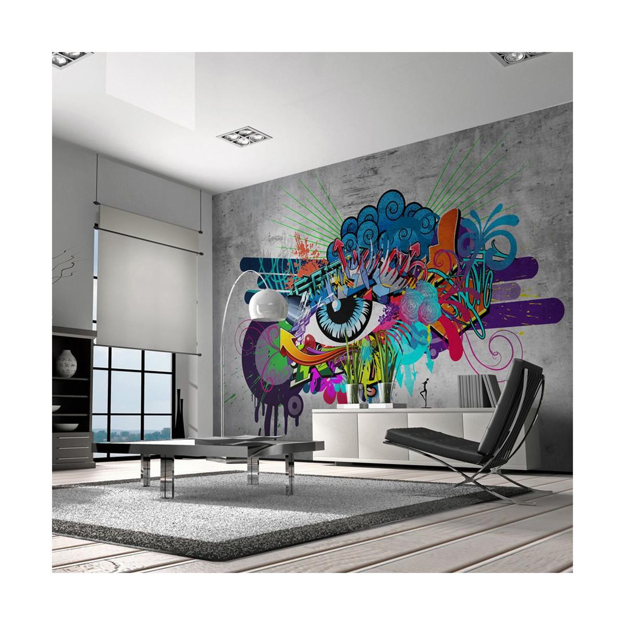 Voir la diapositive 1 : Paris Prix Papier Peint  Graffiti Eye