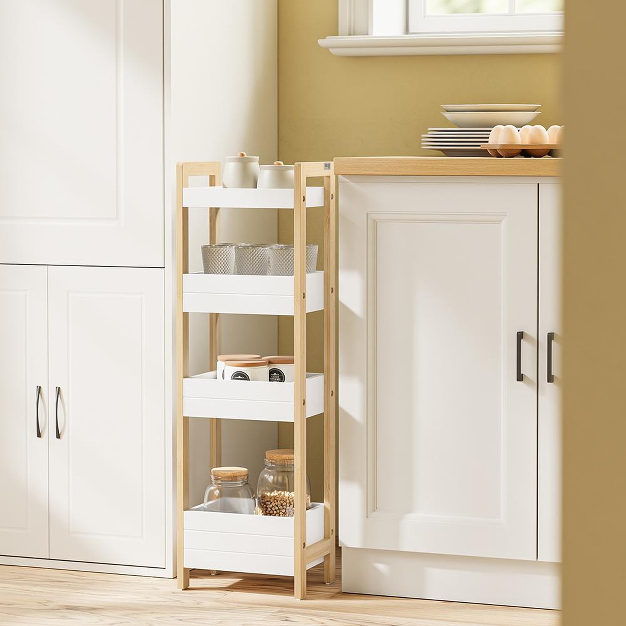 Voir la diapositive 6 : SOBUY Étagère de Rangement Vertical Blanc 28x20x90cm FRG226-H-WN