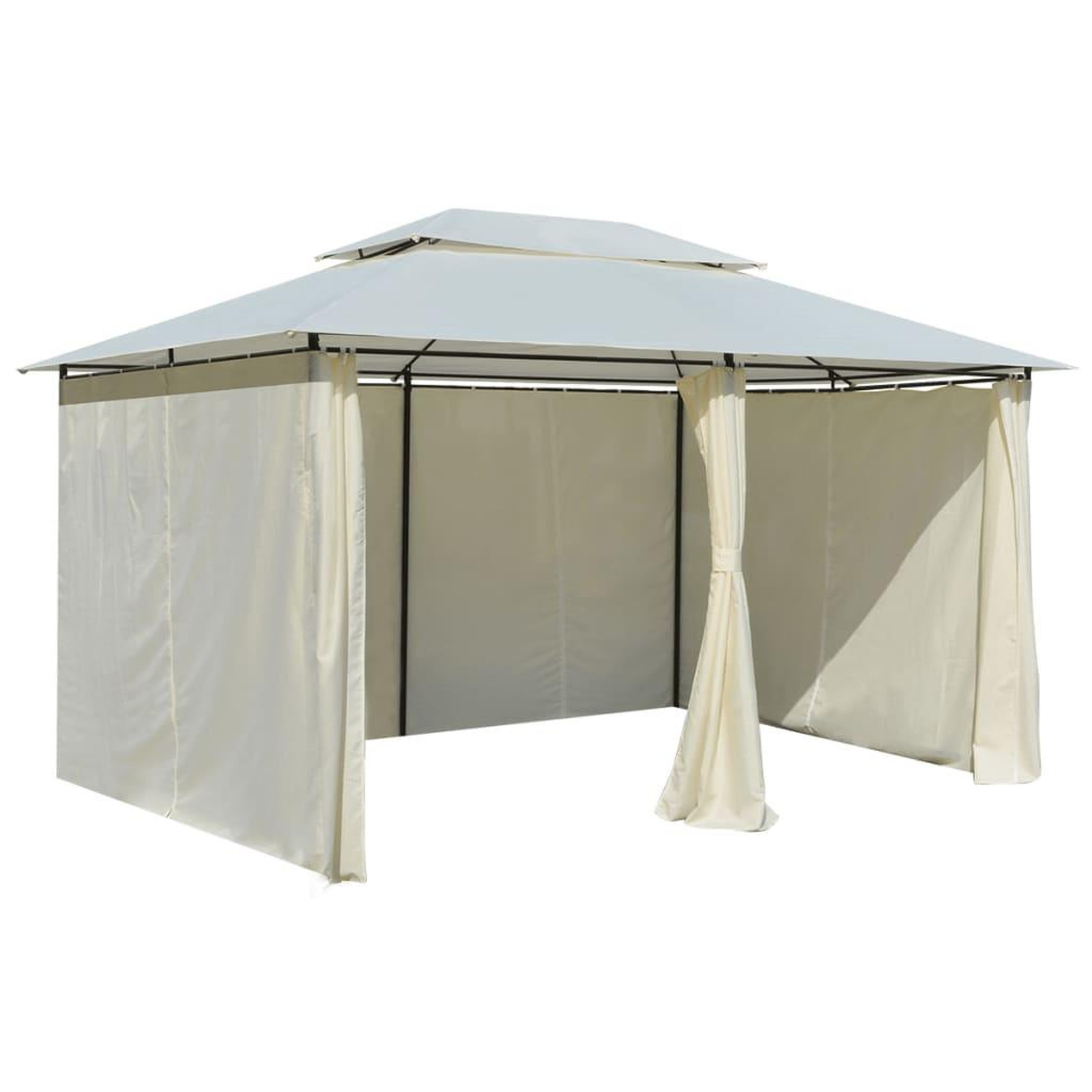Voir la diapositive 5 : VIDAXL Tonnelle avec rideaux 4 x 3 m Blanc