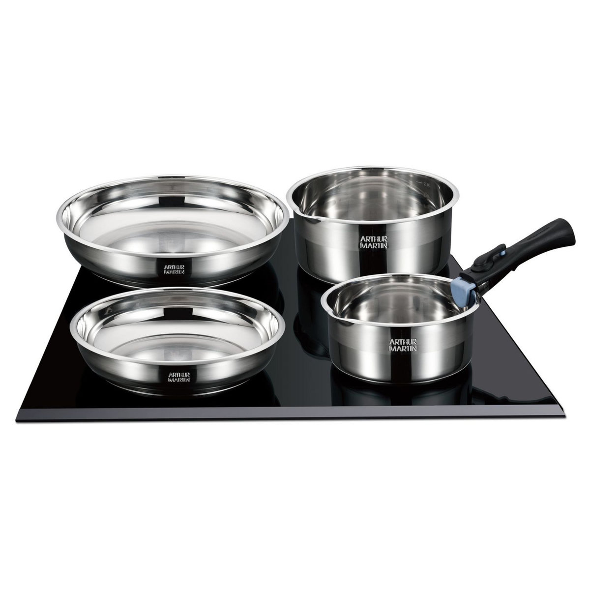 Arthur Martin Batterie de cuisine induction 10 pièces amovible inox