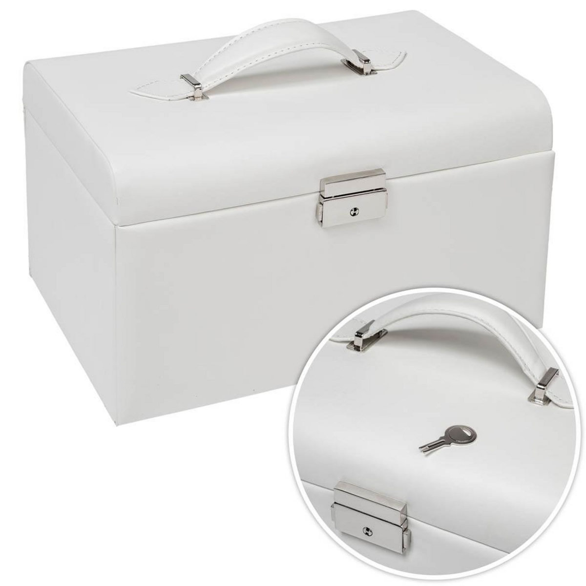 tectake Boîte à bijoux pour une protection optimale contre les rayures et poussières 24 compartiments blanc