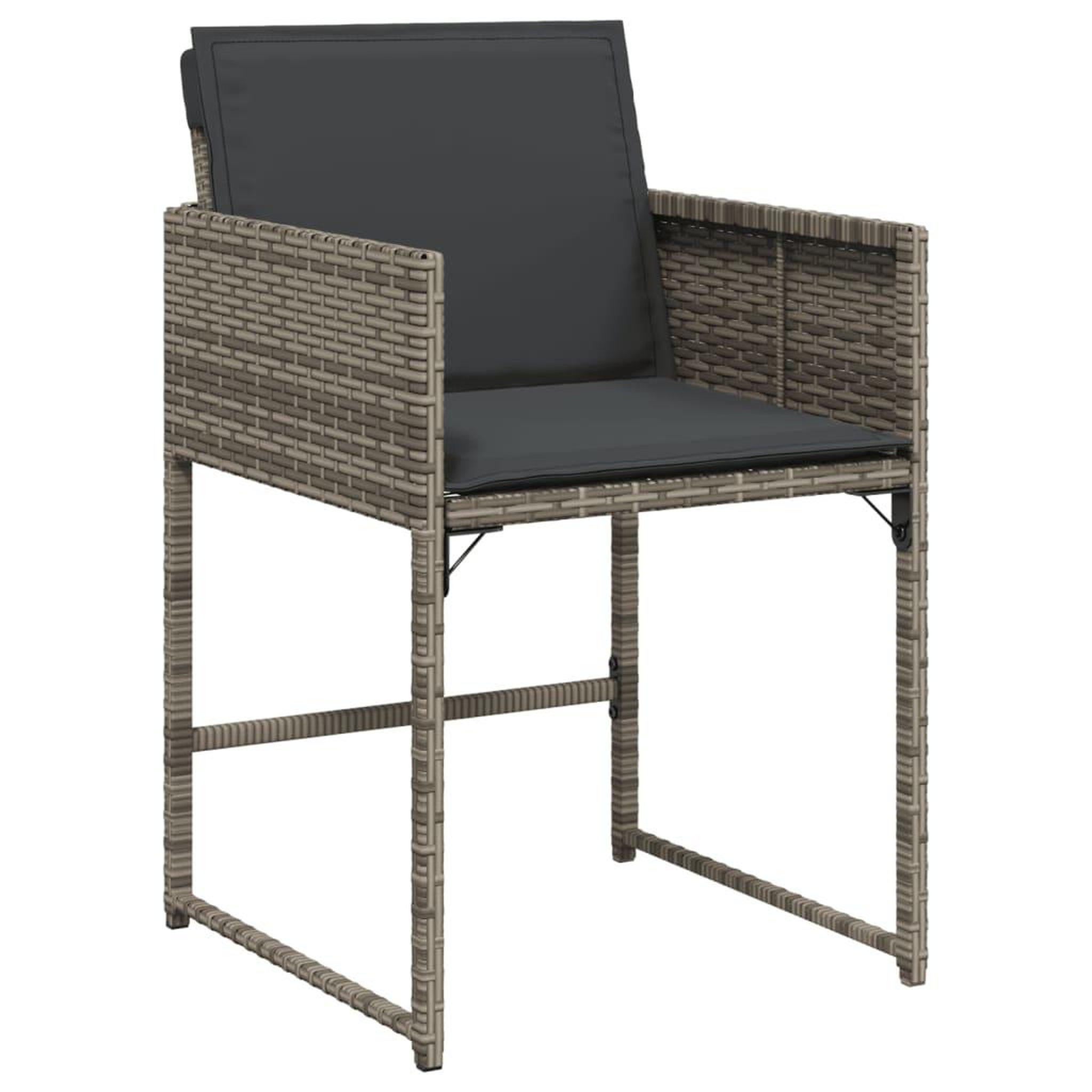 Voir la diapositive 5 : VIDAXL Ensemble a manger de jardin 5 pcs coussins gris resine tressee