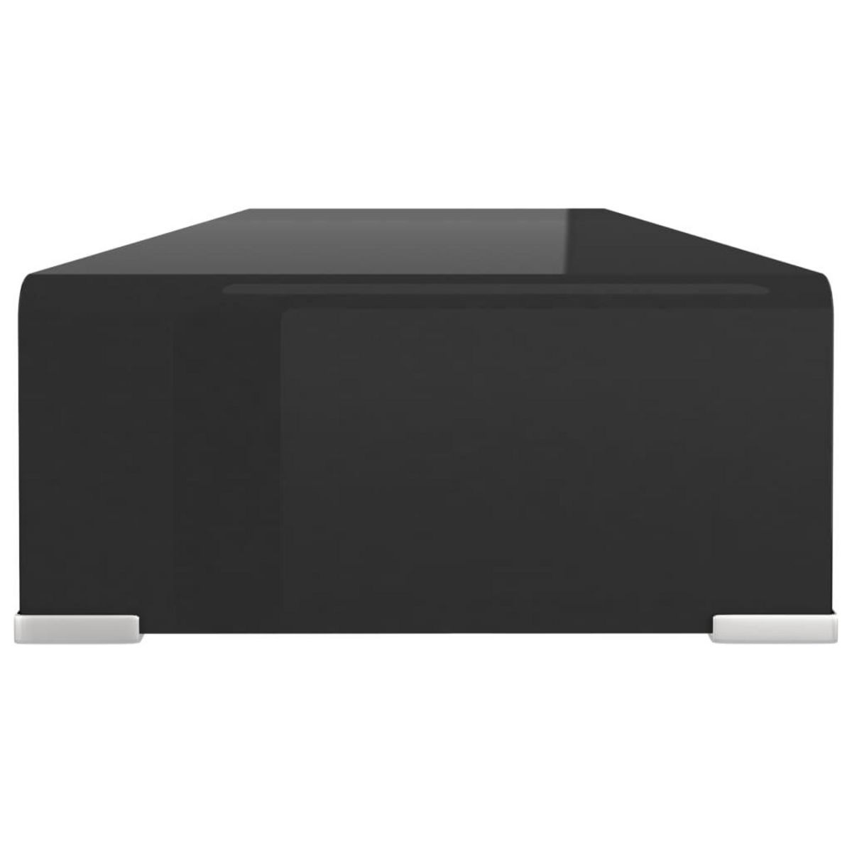 VIDAXL Meuble TV/support pour moniteur 80x30x13 cm verre noir