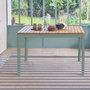 Voir la diapositive 2 : SWEEEK Table de jardin SENORA acacia avec coins arrondis, 6 places, 120 x 80 x 75 cm