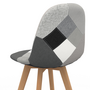 Voir la diapositive 6 : ID MARKET Lot de 4 chaises scandinaves SARA motifs patchworks noirs, gris et blancs