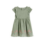 Petit Béguin Robe enfant en gaze de coton Anaelle. Coloris disponibles : Vert
