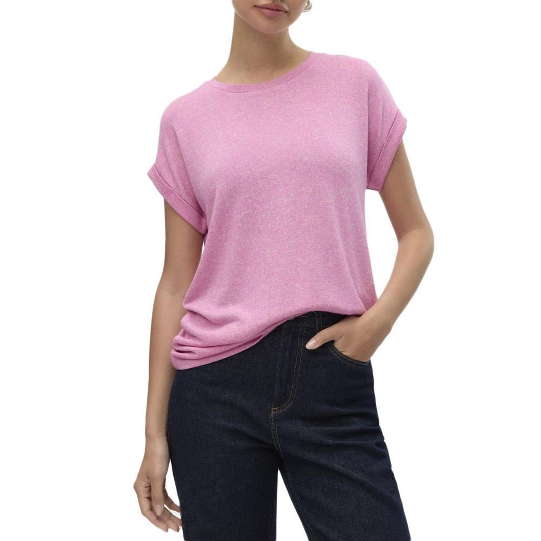 Vero Moda T Shirt  Femme Vero Moda Brianna 10291353. Coloris disponibles : Rose