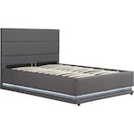 Habitat et Jardin Lit LED avec coffre  Anastasia  - 180 x 200 - Gris foncé