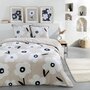 Voir la diapositive 1 : FUTURE HOME Parure de lit 2 personnes en coton 57 fils imprimé beige