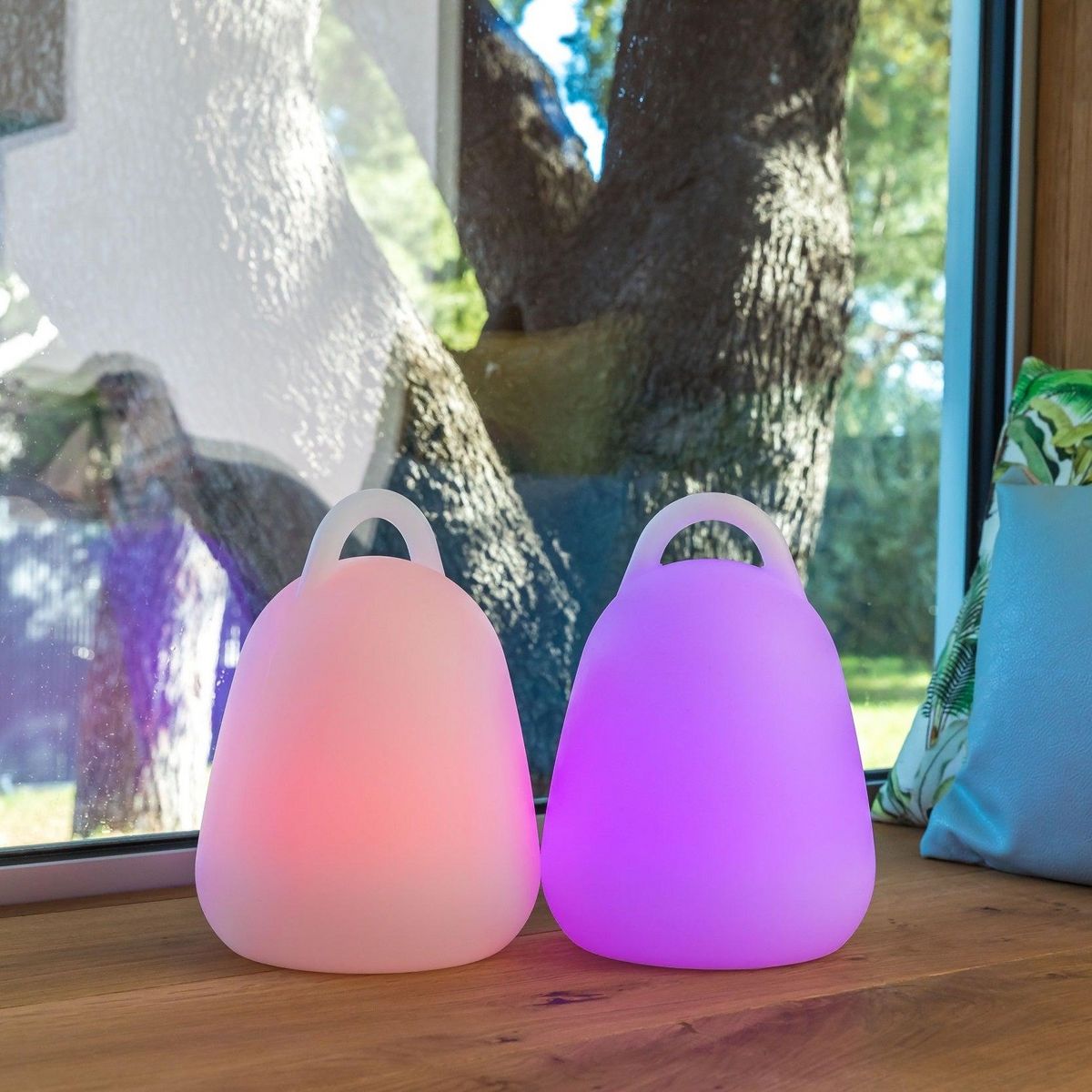 Lumisky Lot 2 Baladeuses sans fil waterproof LED LIBERTY Blanc Polyéthylène 24X18CM