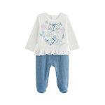 Petit Béguin Pyjama bébé en velours Polarmoon. Coloris disponibles : Bleu