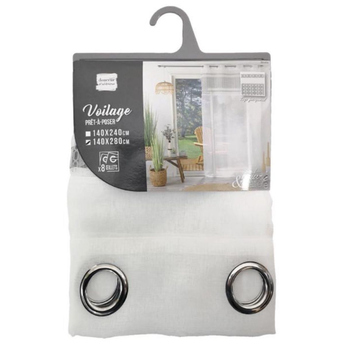 Paris Prix Rideau Voilage à Œillets  Storia  140x280cm Blanc