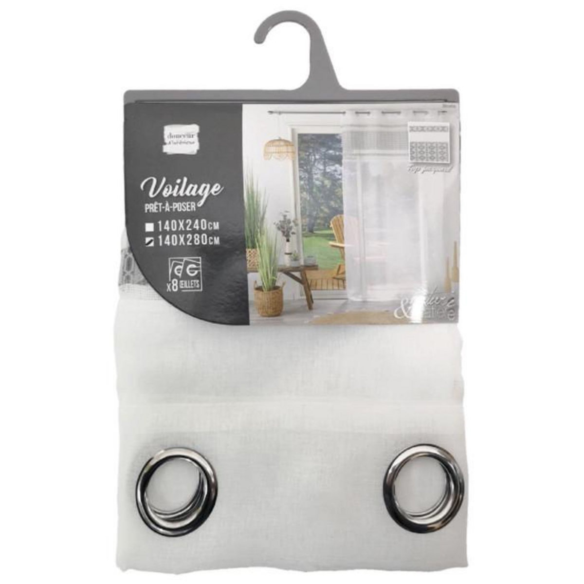 Paris Prix Rideau Voilage à Œillets  Storia  140x280cm Blanc