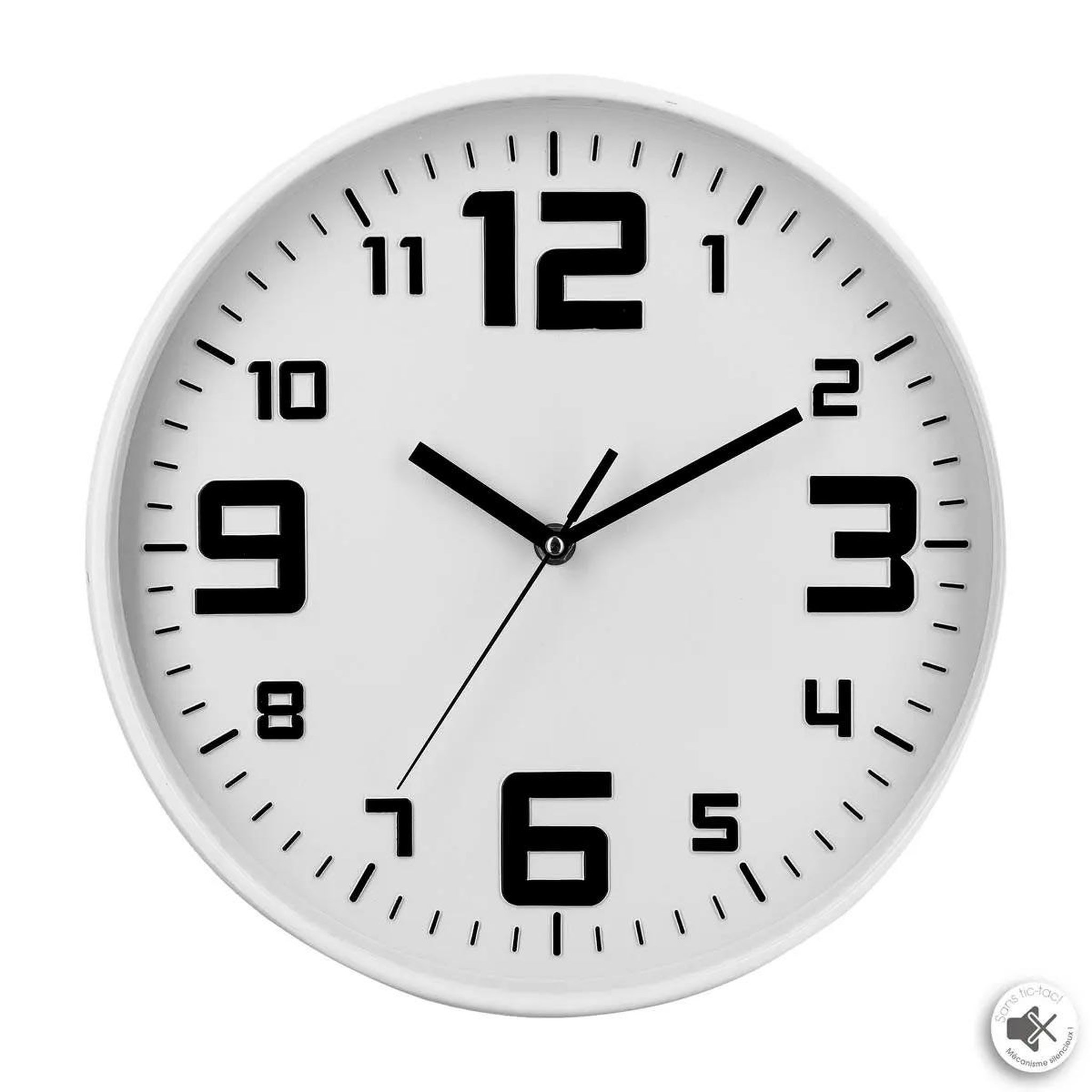 ATMOSPHERA Pendule  silence  30cm blanc