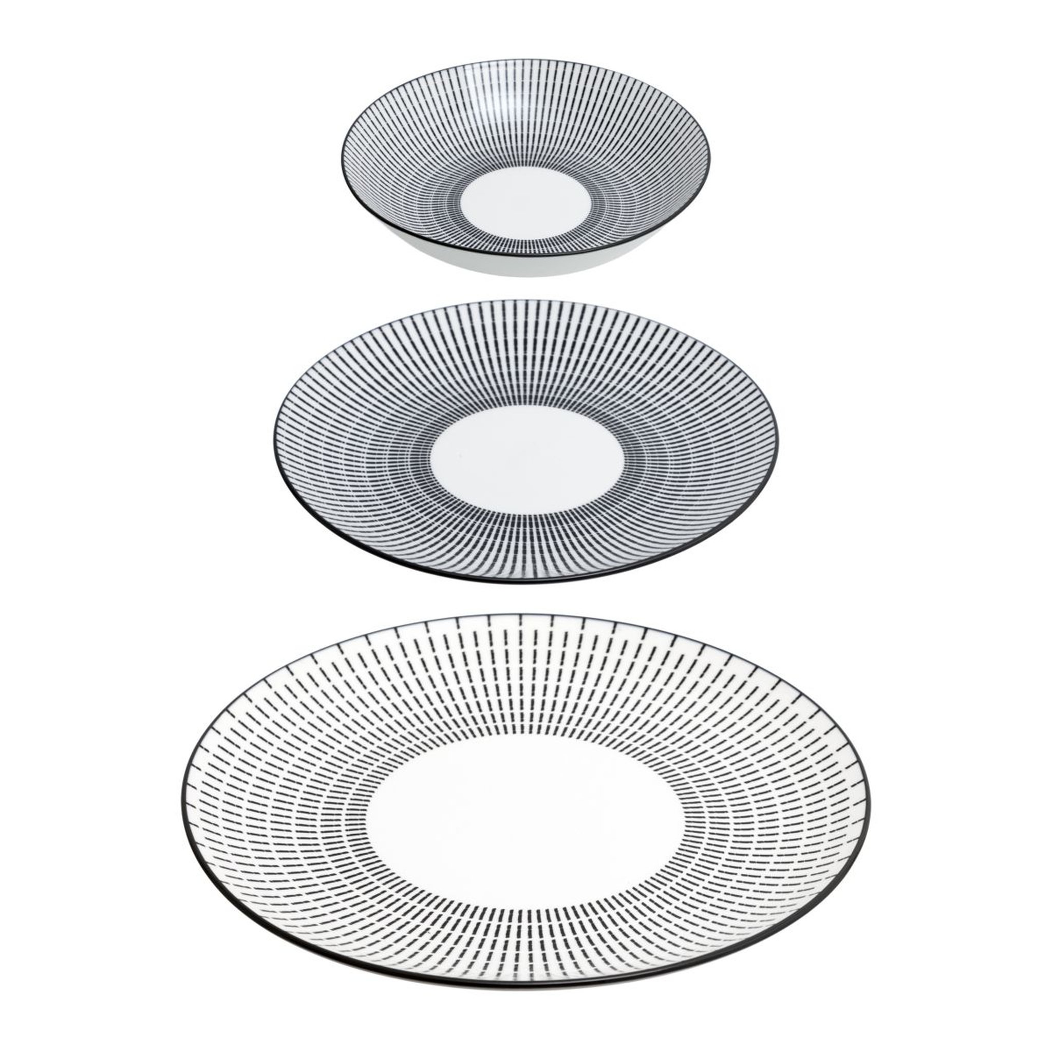 Service 18 pièces LUNIS en porcelaine décoré