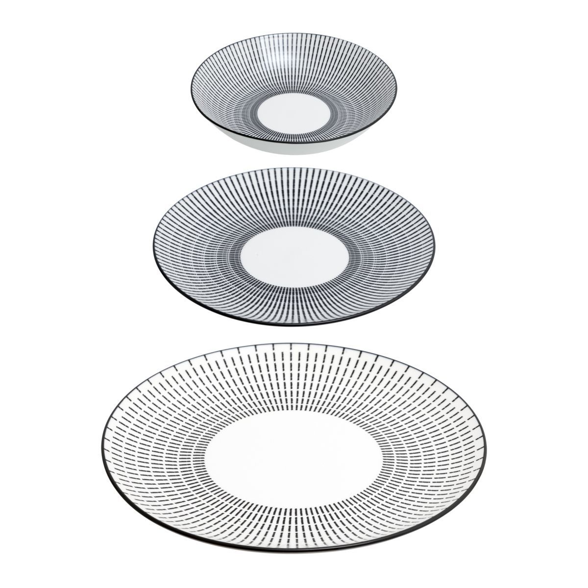 Service 18 pièces LUNIS en porcelaine décoré