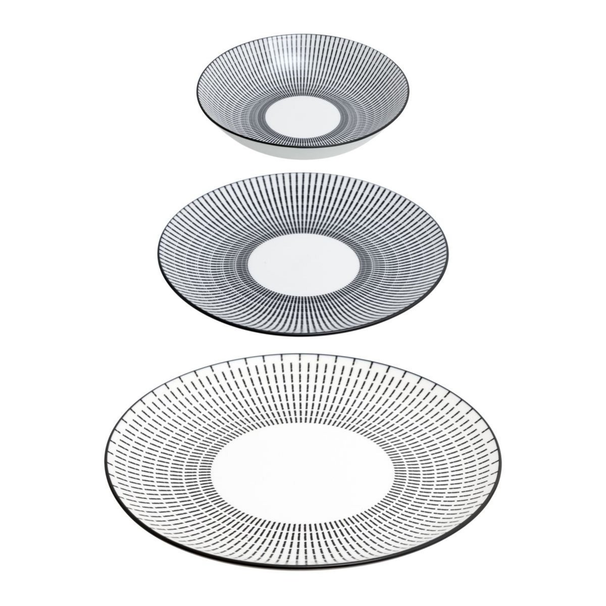 Service 18 pièces LUNIS en porcelaine décoré