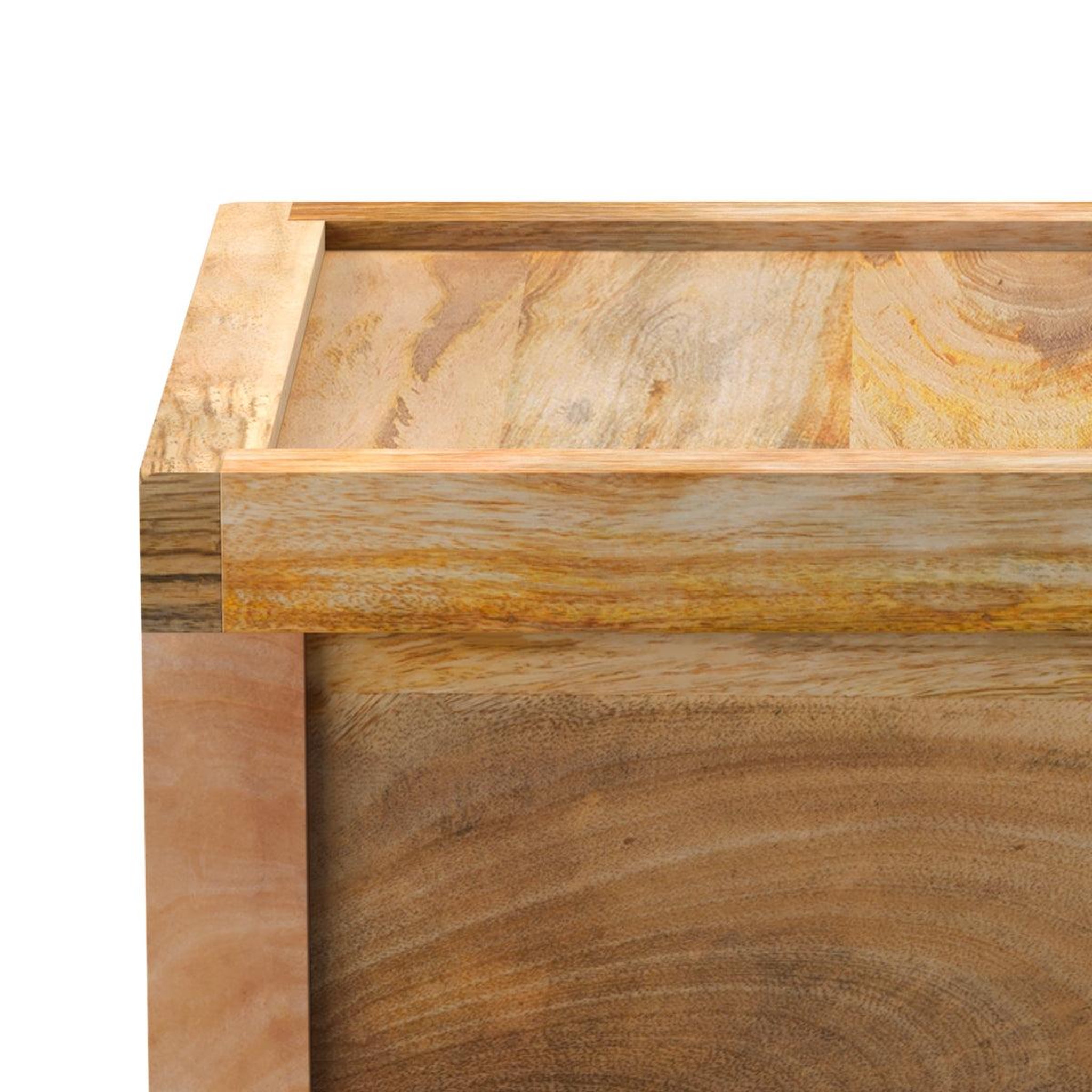 Voir la diapositive 6 : MAISON PAVANE Table de chevet 1 tiroir en bois de manguier-Jakarta