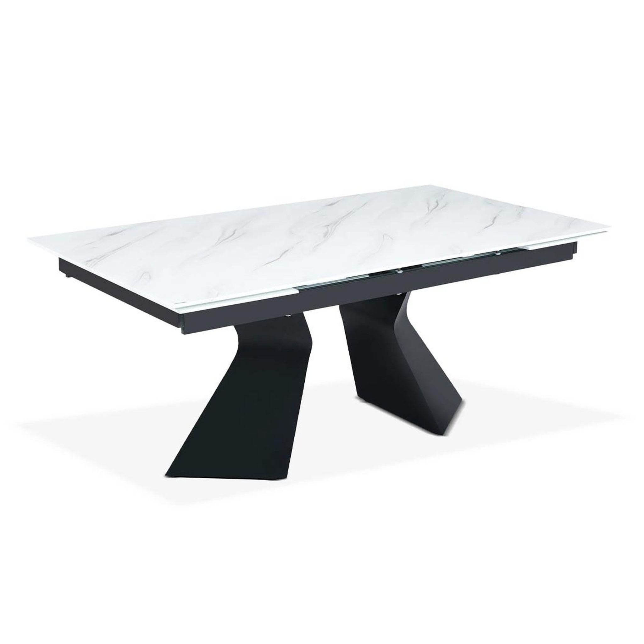 Paris Prix Table à manger extensible  lynda  180-260cm blanc & noir