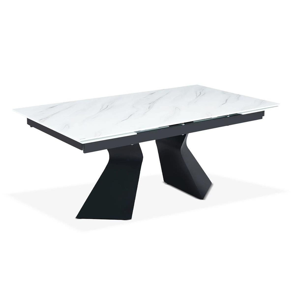 Paris Prix Table à Manger Extensible  Lynda  180-260cm Blanc & Noir